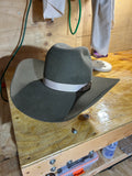 The Foreman's Wife Style - smoke sage felt cowboy hat with silver grosgrain band